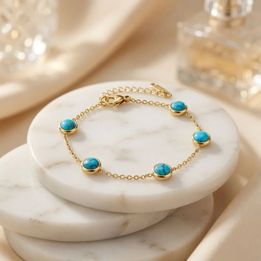 Turquoise & Gold Bracelet