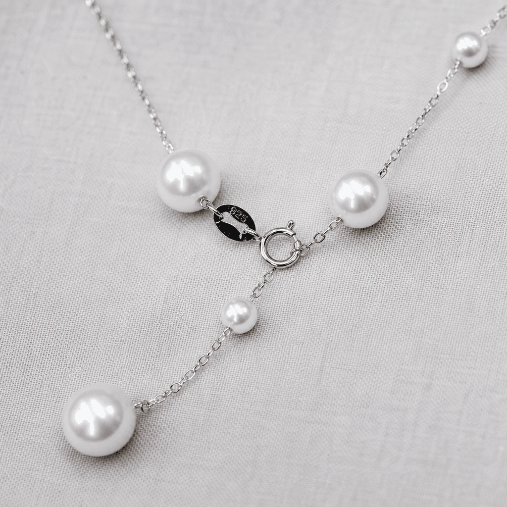 Pearl with Titanium Metal Necklace