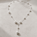 Pearl with Titanium Metal Necklace
